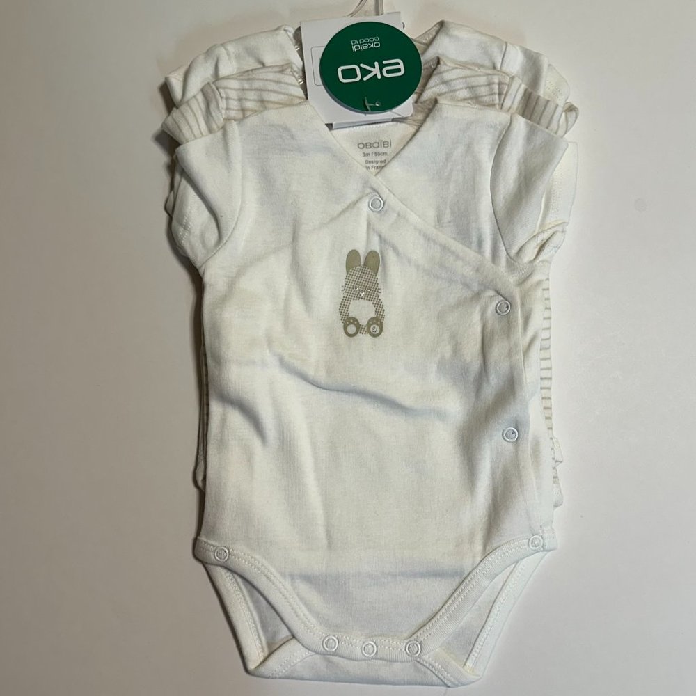 NWT 3M Obaibi 3-pack Short Sleeve Bodysuits